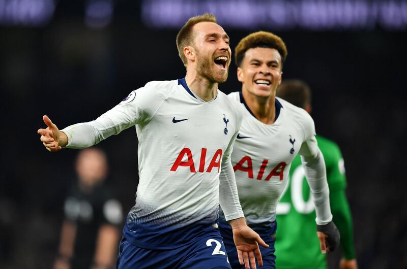 Tottenham's Christian Eriksen celebrates. Reuters