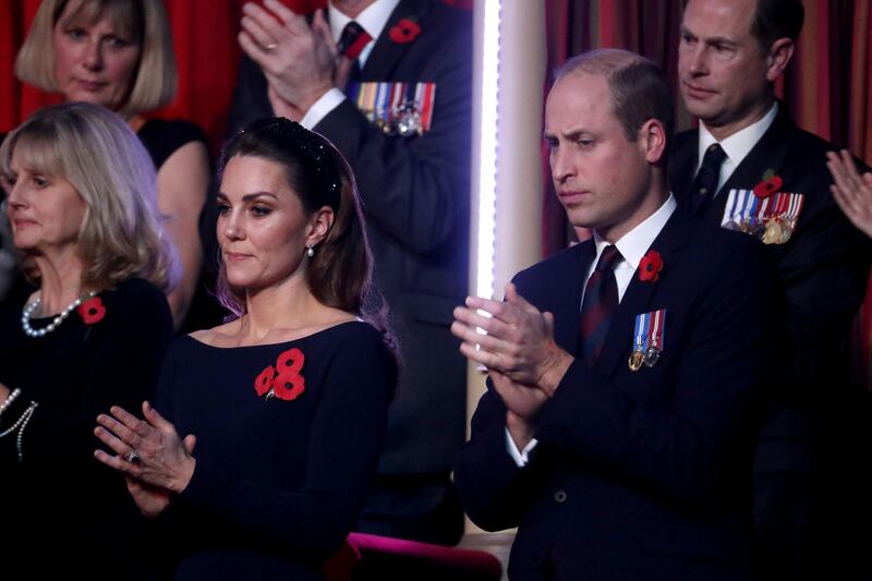 Prince William and Catherine, Duchess of Cambridge, attend the Royal British Legion Festival of Remembrance at the Royal Albert Hall in London on November 9, 2019. Reuters