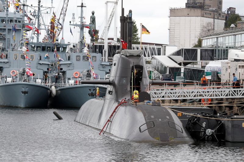 German naval vessels in Riga are among 30 ships and submarines taking part in the Northern Coasts drill. EPA
