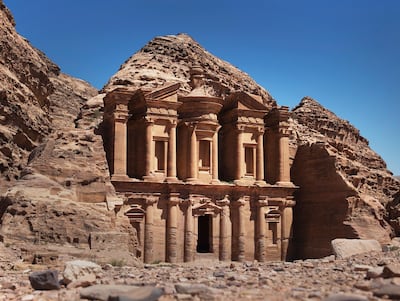 PETRA, JORDAN - MARCH 29:  A general view of the Monastery building at Petra on March 29, 2013 in Petra, Jordan.  (Photo by Adam Pretty/Getty Images)