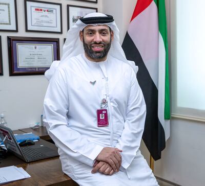 Portrait of Dr. Humaid Al Shamsi at his clinic at
Burjeel Medical City, Abu Dhabi on May 19th, 2021. Victor Besa / The National.
Reporter: Nick Webster for News