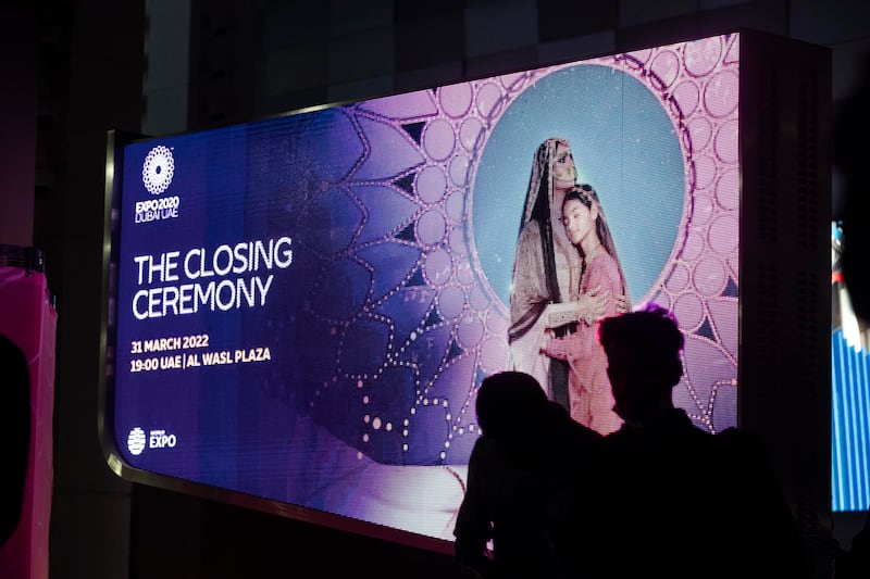 A big screen showed the spectacle to visitors around the site. Antonie Robertson / The National