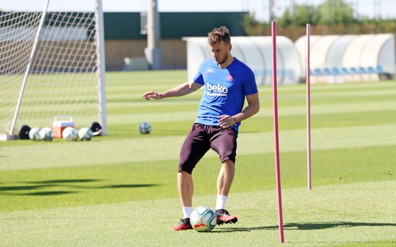 Norberto Murara Neto during a training session at Ciutat Esportiva Joan Gamper. Getty Images