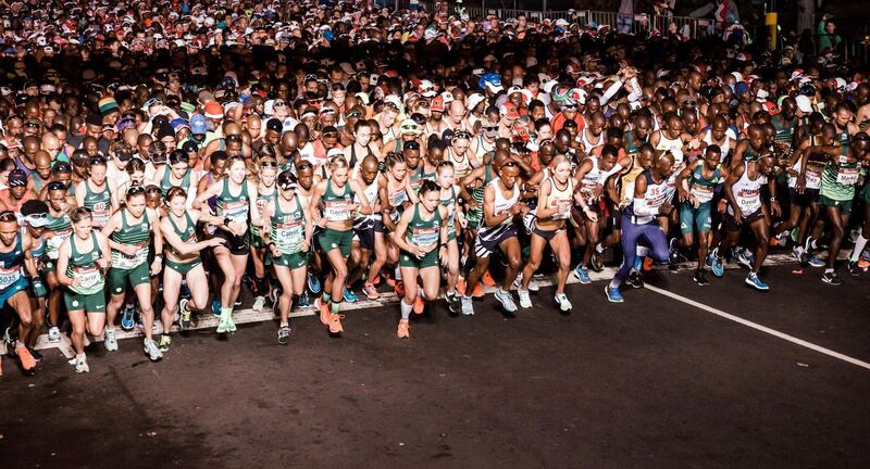 Runners take to the start of the 94th edition of the Comrades Marathon between Durban and Pietermaritzburg. AFP