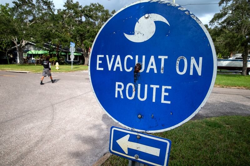 Follow the sign to evacuate in Gulfport. EPA