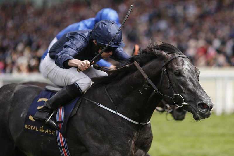 Ryan Moore riding Caravaggio win the Commonwelth Cup on Day 4 at Royal Ascot. Alan Crowhurst / Getty Images
