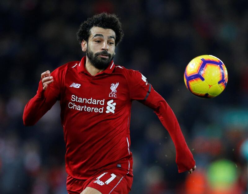 Mohamed Salah in action during the Premier League match against Arsenal. Reuters