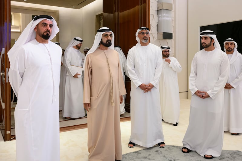 Sheikh Mohammed with Sheikh Saif, Sheikh Hamdan and Sheikh Khaled
