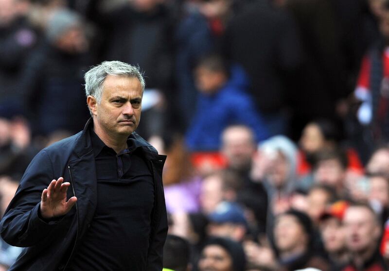 FILE - In this file photo dated Sunday, April 29, 2018, Manchester United manager Jose Mourinho walks on the pitch at the end of the English Premier League soccer match against Arsenal at the Old Trafford stadium in Manchester, England.  Mourinho on Wednesday July 18, 2018, has described the teamâ€™s preseason as â€œvery badâ€ because of the absence of key players with the disruption caused by the World Cup. (AP Photo/Rui Vieira, FILE)