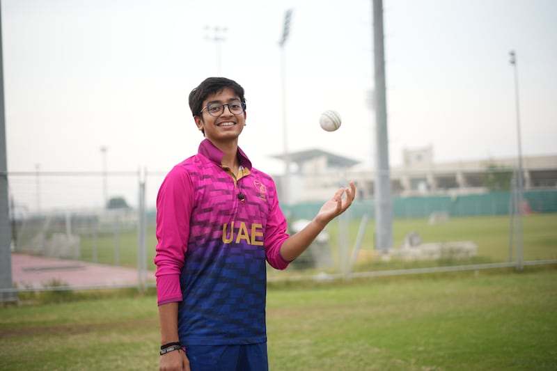 As well as bowling left arm orthodox, Harsh Desai can do exactly the same with his right arm. Photo: Sharjah Cricket