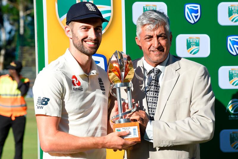 England bowler Mark Wood after being name man of the match for the fourth Test. AFP