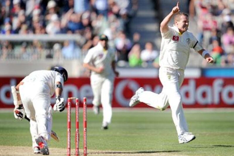 Sachin Tendulkar was castled by Peter Siddle by a delivery that came in sharply.