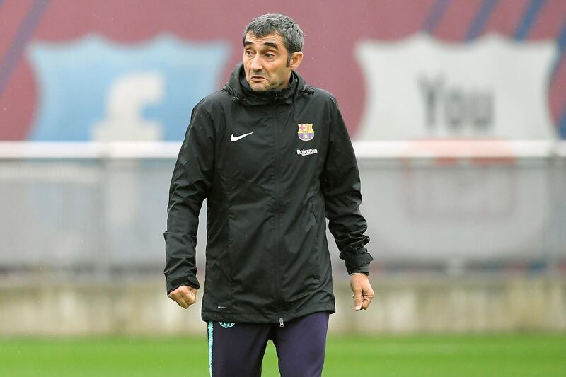 Barcelona manager Ernesto Valverde will be determined to prepare his team in the best possible way for Sunday. AFP