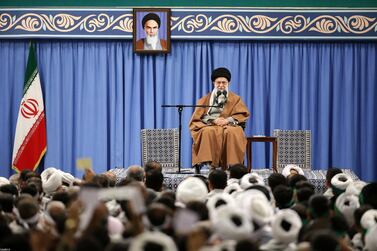 Iran's supreme leader Ayatollah Ali Khamenei addressed members of the Basij, a militia loyal to the Islamic republic's establishment. AFP
