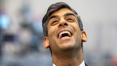 Britain's Prime Minister Rishi Sunak on a visit to an apprentice training centre in Coventry. AFP