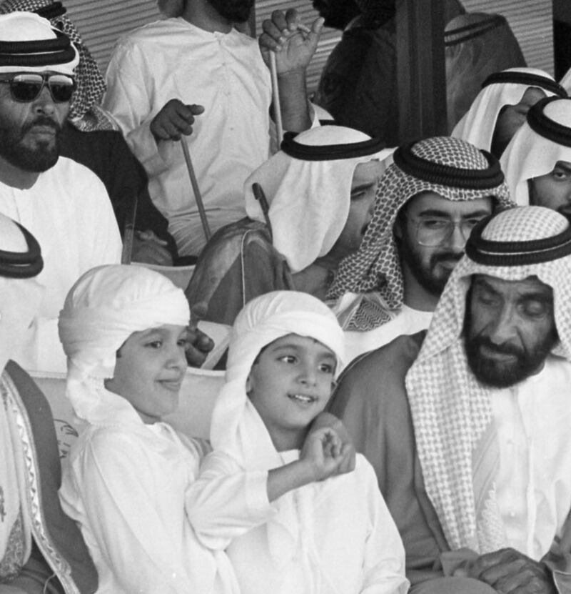 Sheikh Hamdan with UAE Founding Father, the late Sheikh Zayed bin Sultan Al Nahyan 