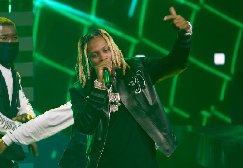 Lil Durk performs at the BET Awards. AP