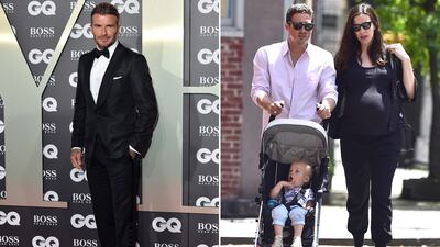 David Beckham, and Sailor Gardner with parents Dave Gardner and Liv Tyler. Getty Images