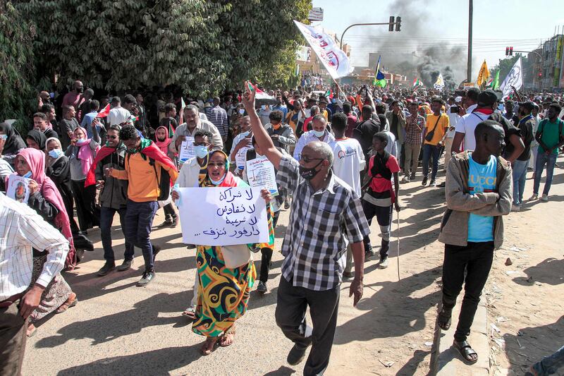 Protesters are saying they do not want military rule in Sudan. AFP