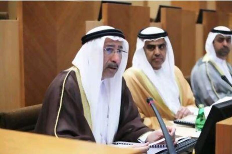 Sultan Al Suwaidi, the UAE Central Bank Governor, addresses members at the FNC session.