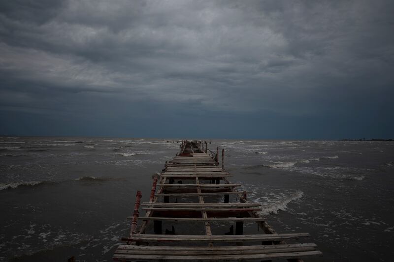 Waves pound the shore in Batabano, Cuba. AP Photo