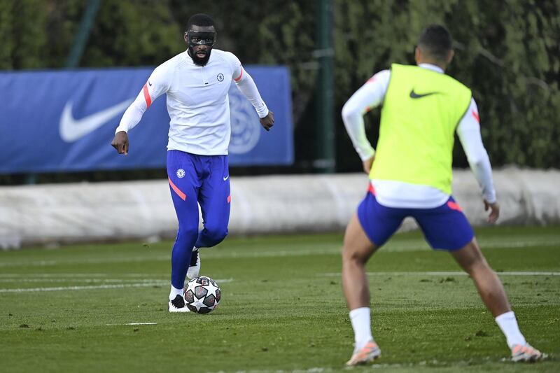 COBHAM, ENGLAND - MAY 04:  Antonio RÃ¼diger of Chelsea during a training session at Chelsea Training Ground on May 4, 2021 in Cobham, England. (Photo by Darren Walsh/Chelsea FC via Getty Images)