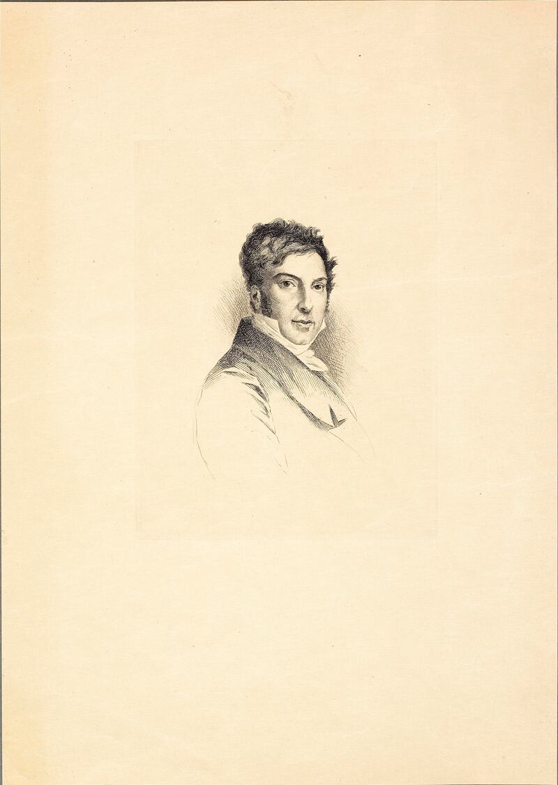 A 19th century portrait of Jean-François Champollion (1790–1832). Champollion was able to decipher the hieroglyphs through the oval shapes found in the hieroglyphic text, which are known as Kharratis and include the names of kings and queens. Photo: Musee Champollion