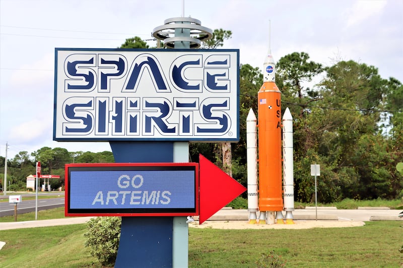 Many shops spread across Florida sell space-themed souvenirs. Space Shirts is one that is located while on the way to the Kennedy Space Centre.