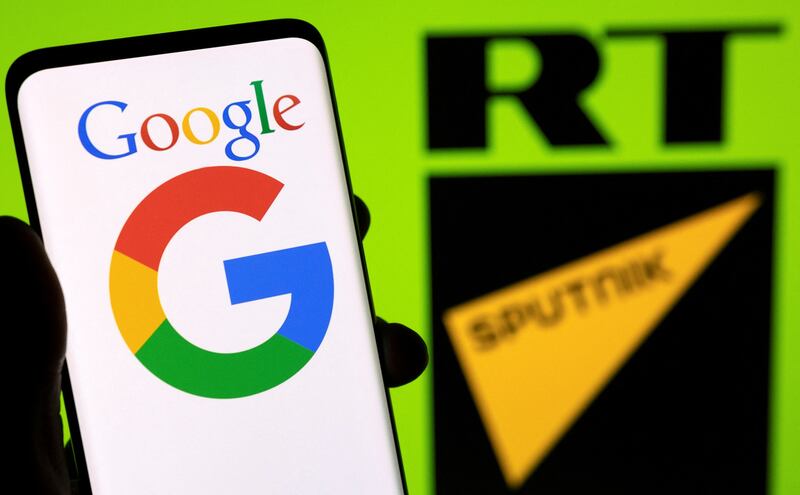 Google has barred RT and other Russian channels from receiving money for ads on websites, apps and YouTube videos. Reuters