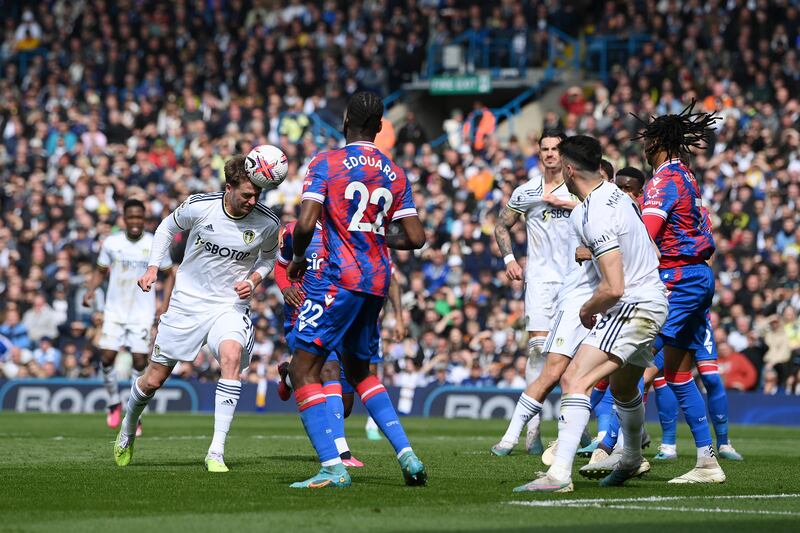 Patrick Bamford of Leeds United scores their first goal. Getty 