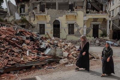 The Turkish city of Hatay was still in ruins in May, three months after the earthquake. AFP