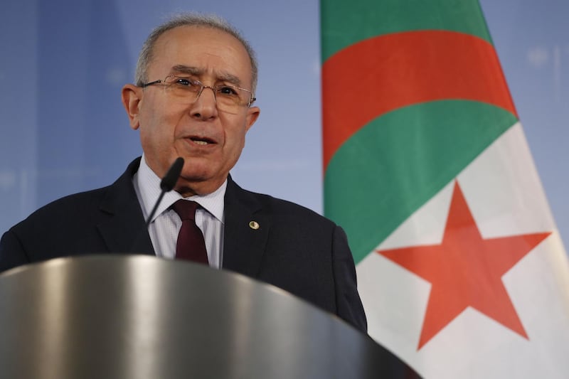 Algeria's vice Prime Minister and diplomatic advisor to the Algerian president Ramtane Lamamra speaks during a joint press conference with German Foreign Minister on March 20, 2019 in Berlin.  / AFP / Odd ANDERSEN
