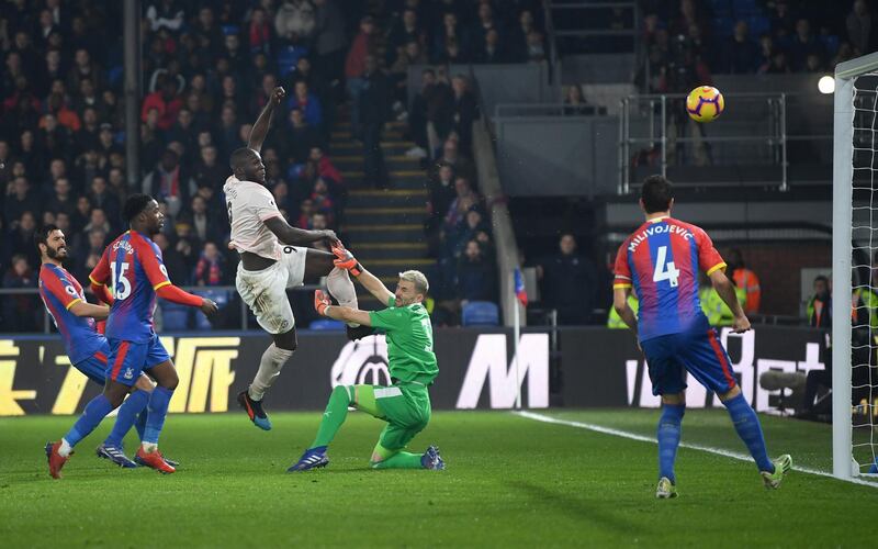 Lukaku nets the second of his two goals for United. Getty
