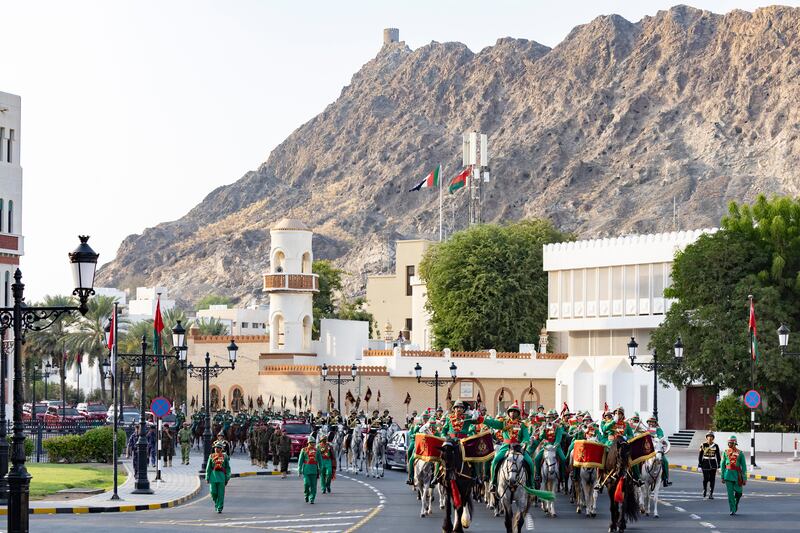 Mounted cavalry take part in the reception. Photo: UAE Presidential Court 