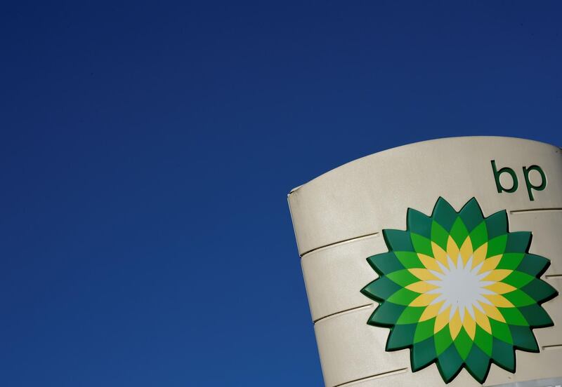 (FILES) In this file photo taken on February 07, 2018 the logo of BP plc is seen at a BP petrol station in Liverpool.  BP fell into a net loss during the third quarter on a huge charge linked to the sale of assets, including its Alaskan business, the British energy giant said Tuesday. / AFP / Paul ELLIS
