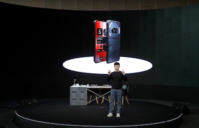Carl Pei, founder and chief executive of Nothing Technology, speaks during the launch of the Nothing Phone (2a) via a live stream from New Delhi on Tuesday.