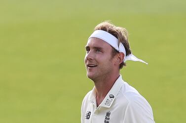 England's Stuart Broad is seen on the third day of the third Test cricket match between England and the West Indies at Old Trafford in Manchester, northwest England on July 26, 2020. - RESTRICTED TO EDITORIAL USE. NO ASSOCIATION WITH DIRECT COMPETITOR OF SPONSOR, PARTNER, OR SUPPLIER OF THE ECB / AFP / POOL / Martin Rickett / RESTRICTED TO EDITORIAL USE. NO ASSOCIATION WITH DIRECT COMPETITOR OF SPONSOR, PARTNER, OR SUPPLIER OF THE ECB