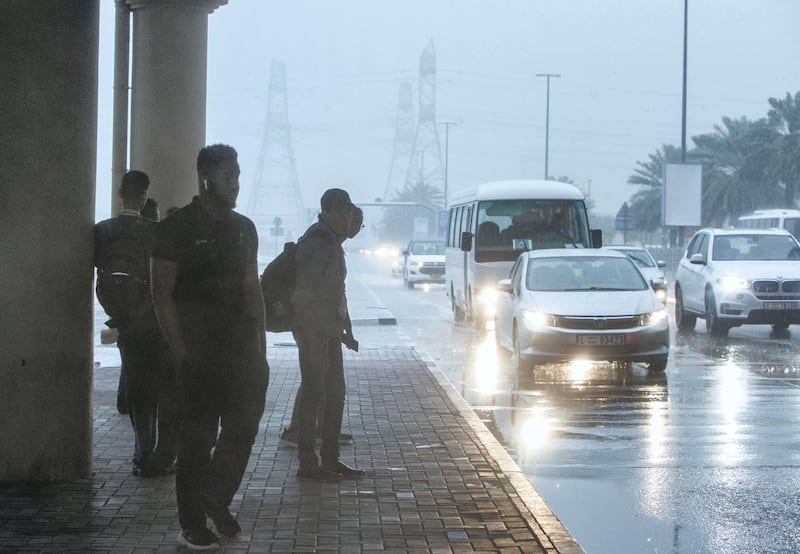 DUBAI, UNITED ARAB EMIRATES - Rain hits  Dubai today at Ibn Batuta Mall.  Leslie Pableo for The National 