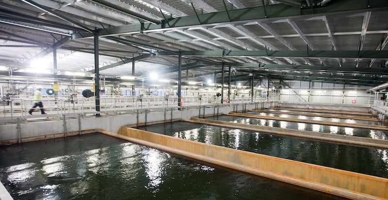 Saltwater flows into the pre-treatment hall at the Kurnell desalination plant, in Sydney, Australia, on Monday, Oct. 25, 2010. Operated by Veolia Water, it is currently Australia's largest operational desalination plant. The plant began providing drinking water in January 2010 and now provides up to 15 percent of Sydney's drinking water supplies. It produces an average of up to 250 million liters daily, using reverse osmosis that forces seawater through layers of synthetic membranes. Photographer: Ian Waldie/Bloomberg via Getty Images