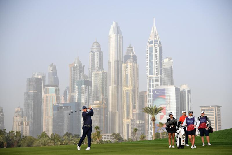 Lee Westwood in action during Day One of the Omega Dubai Desert Classic. Getty Images