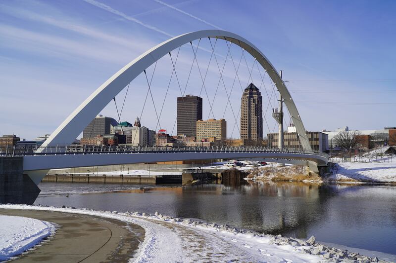 Des Moines, state capital of Iowa, a key US election state. Willy Lowry / The National