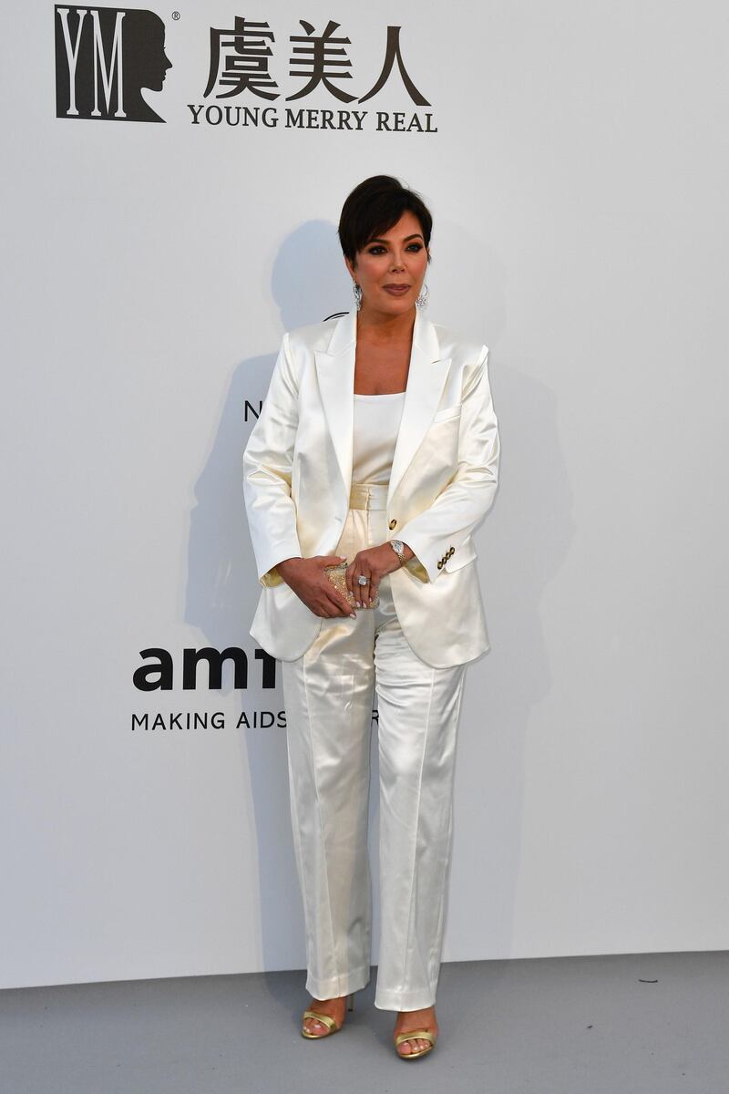 Kris Jenner suited up. Photo: AFP