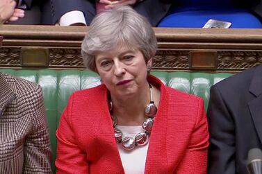 British Prime Minister Theresa May after the result of the MPs' vote on her Brexit deal was announced in the House of Commons. Reuters