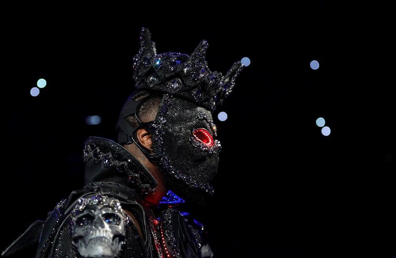 Deontay Wilder enters the ring prior to the Heavyweight bout. AFP