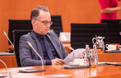 BERLIN, GERMANY - SEPTEMBER 16: Federal Minister for Foreign Affairs Heiko Maas (SPD) during the weekly Government Cabinet Meeting on September 16, 2020 in Berlin, Germany. (Photo by Andreas Gora - Pool/Getty Images)