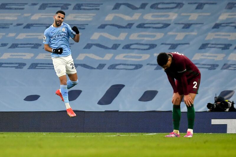 Riyad Mahrez, 9 - Wolves defenders were up against it all night with Mahrez, who crafted the opener when he stole a yard on Jonny and fired in a low cross which Dendoncker stabbed into his own goal. Capped a fine evening with a smart finish into the corner to kill the game. EPA