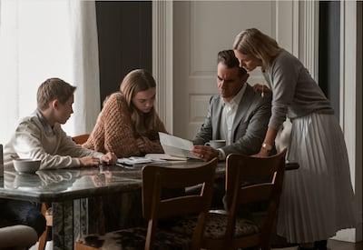 The Broaddus family, with Maria and Derek portrayed by Naomi Watts and Bobby Cannavale, were terrorised by an anonymous letter writer calling themselves The Watcher. Photo: Netflix