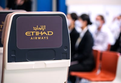 Recruits at the Etihad aviation training centre in Abu Dhabi. Victor Besa / The National