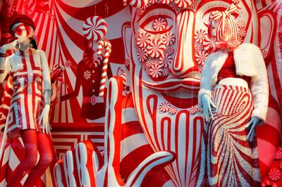 Bergdorf Goodman Christmas window display. (Photo by: Education Images/Universal Images Group via Getty Images)