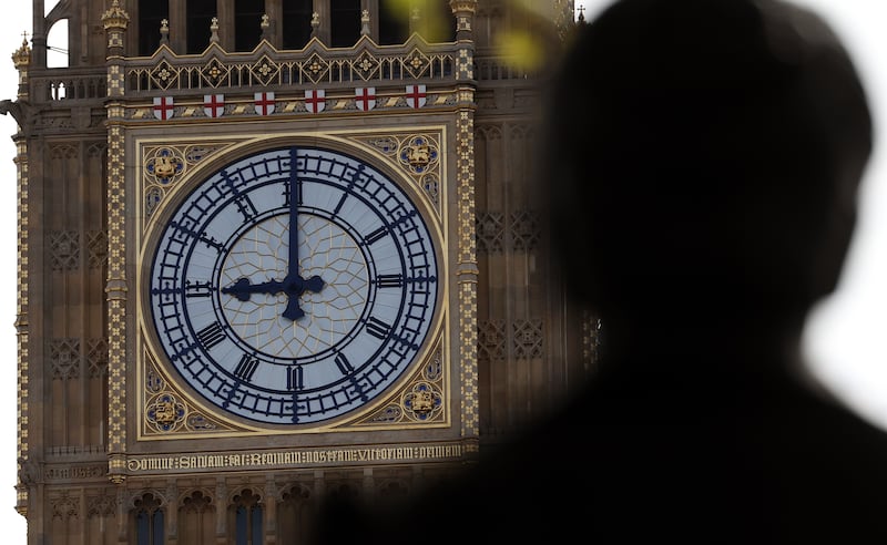 The hands of London's Big Ben are stuck at nine o'clock. According to a spokesman for the House of Commons, it was 'temporarily displaying the wrong time'. EPA